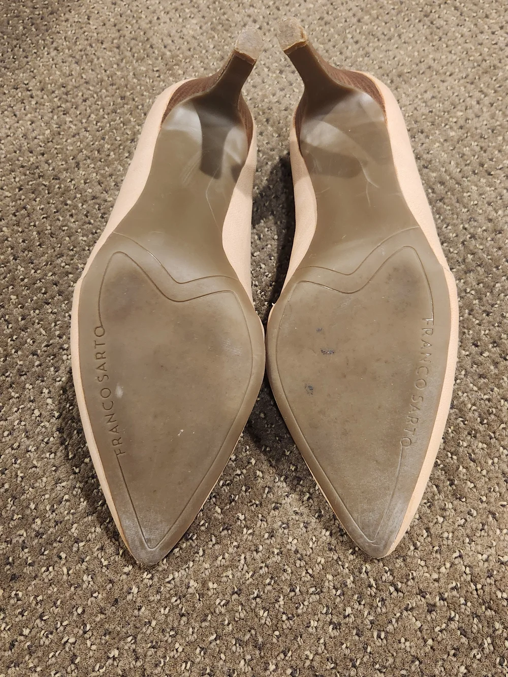 Franco Sarto Beige Pointed-Toe Flats